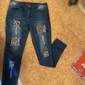 Lucky & Blessed Snow Leopard Jeans